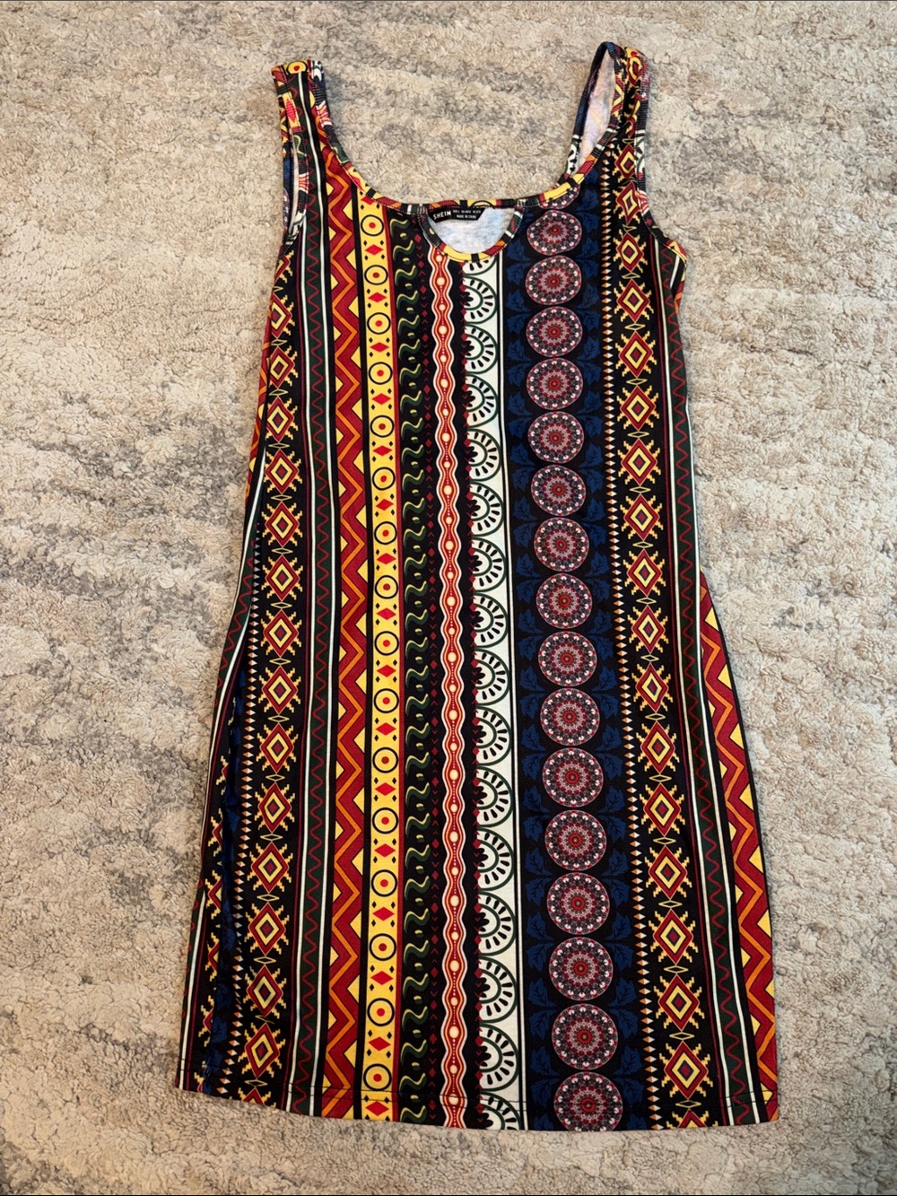 3/$15! SHEIN dress Multicolor Aztec bodycon Mini Dress size large